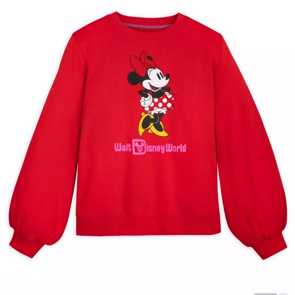 Disney Tops - NWT Red Minnie Mouse Pullover Sweatshirt for Adults Walt Disney World